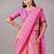 Pink geometric printed saree with blouse piece