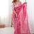 Pink floral embellished sequinned tissue saree