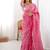 Pink floral embellished sequinned tissue saree