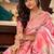 Pink zari  banarasi saree