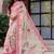 Peach floral printed ready to wear saree with blouse