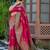 Pink woven design embroidered art silk saree