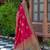Pink woven design embroidered art silk saree