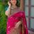 Pink woven design embroidered art silk saree