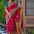 Pink woven design embroidered art silk saree