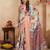 Peach floral printed zari ready to wear saree
