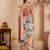 Peach floral printed zari ready to wear saree