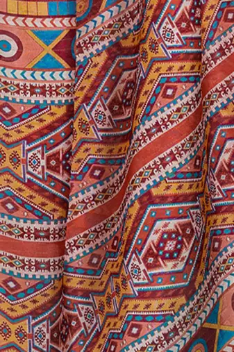 Peach floral printed zari ready to wear saree
