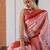 Peach floral printed zari ready to wear saree