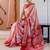 Peach floral printed zari ready to wear saree