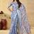 Blue floral zari silk blend ready to wear saree