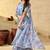 Blue floral zari silk blend ready to wear saree