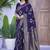Blue woven design zari banarasi saree