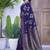 Blue woven design zari banarasi saree
