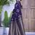 Blue woven design zari banarasi saree