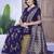 Blue woven design zari banarasi saree