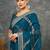 Blue embellished embroidered  georgette saree