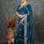 Blue embellished embroidered  georgette saree