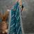 Blue embellished embroidered  georgette saree