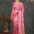 Pink women printed jacquard saree