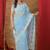 Blue embellished embroidered net heavy work saree
