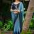 Blue embellished embroidered tissue heavy work saree