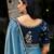 Blue embellished embroidered tissue heavy work saree
