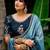 Blue embellished embroidered tissue heavy work saree