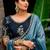 Blue embellished embroidered tissue heavy work saree