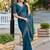 Blue womens  georgette embellished saree with unstiched blouse piece