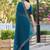 Blue womens  georgette embellished saree with unstiched blouse piece