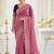 Pink ethnic motifs embroidered georgette saree with designer blouse