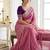 Pink ethnic motifs embroidered georgette saree with designer blouse