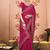Pink bandhani printed embroidered  chiffon bandhani saree