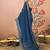 Blue embroidered  chiffon bandhani saree
