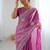 Pink embellished embroidered tissue saree