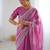 Pink embellished embroidered tissue saree