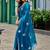 Blue ethnic motifs embroidered saree