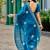 Blue ethnic motifs embroidered saree