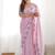 Pink embroidered silk blend saree