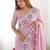 Pink embroidered silk blend saree