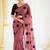 Pink floral poly georgette saree