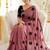 Pink floral poly georgette saree