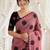 Pink floral poly georgette saree
