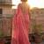 Pink floral printed ready to wear saree with blouse