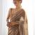 Gold tissue sequence embroidered saree with blouse piece