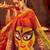 Orange ethnic motifs zari  linen fusion saree