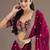 Magenta tissue sequence embroidered saree with heavy work blouse piece