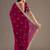 Magenta tissue sequence embroidered saree with heavy work blouse piece