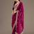 Magenta tissue sequence embroidered saree with heavy work blouse piece